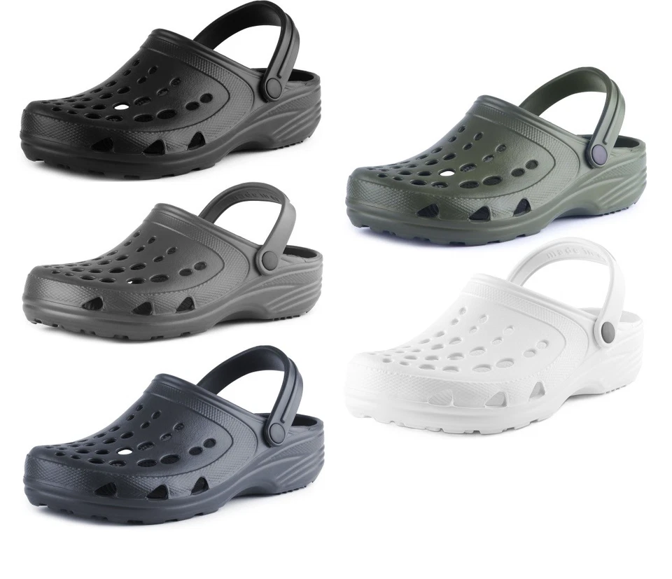 Ladeheid Damen Herren leichte Eva Clogs mit Fersenriemen Gartenschuhe (35-46 EU)