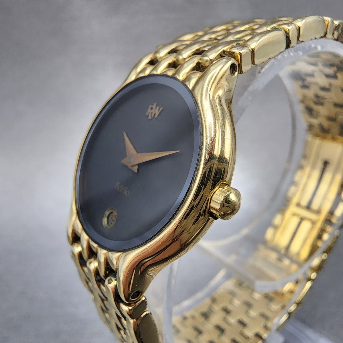 Raymond Weil Fidelio Watch Women 24mm Black Dial Gold Plated Date