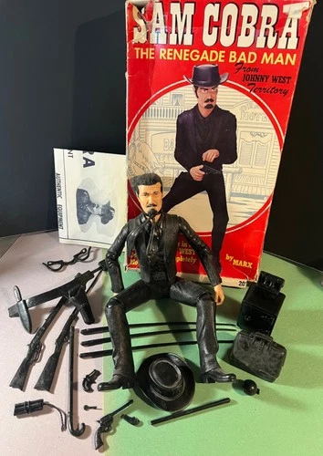 Marx Sam Cobra cowboy w box accessories of Johnny Lightning bad man figure 11"