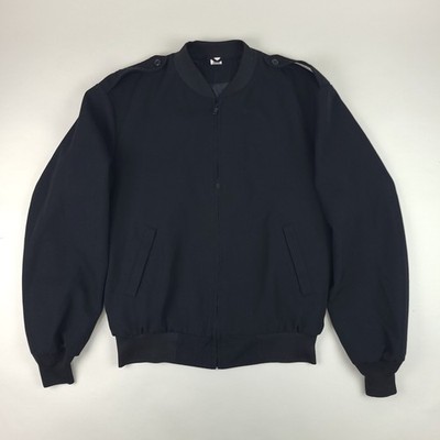 Neptune Garment Co Jacket Mens 42 Regular Black Bomber Full Zip Wool Blend