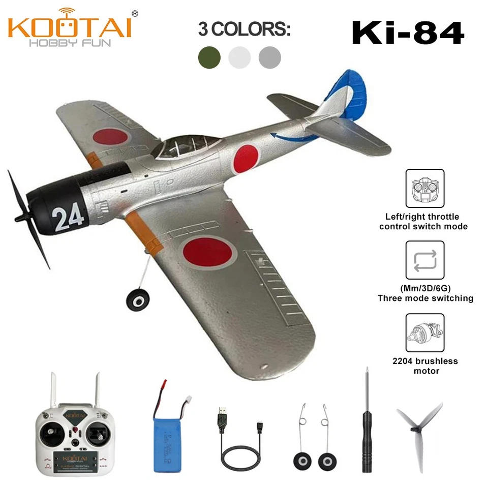 KOOTAI HOBBY FUN Ki-84 RC AirPlane 2.4G 6-axis Gyro EPP 690mm Aircraft Toys - Image 4 of 4