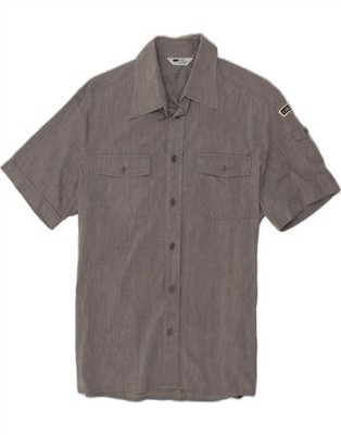 LEVI'S Herren Kurzarm Hemd Large Grau Baumwolle BK05