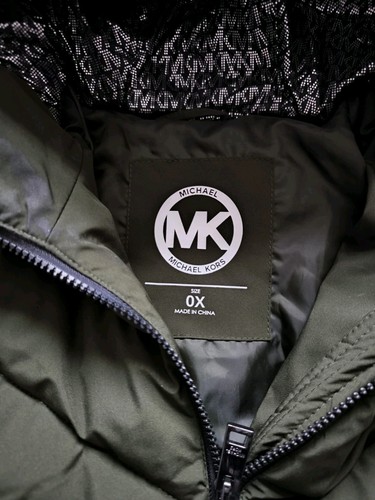 Beautiful Michael Kors Coat Size OX 16-18 With Hood Forest Green VGC - Picture 18 of 18