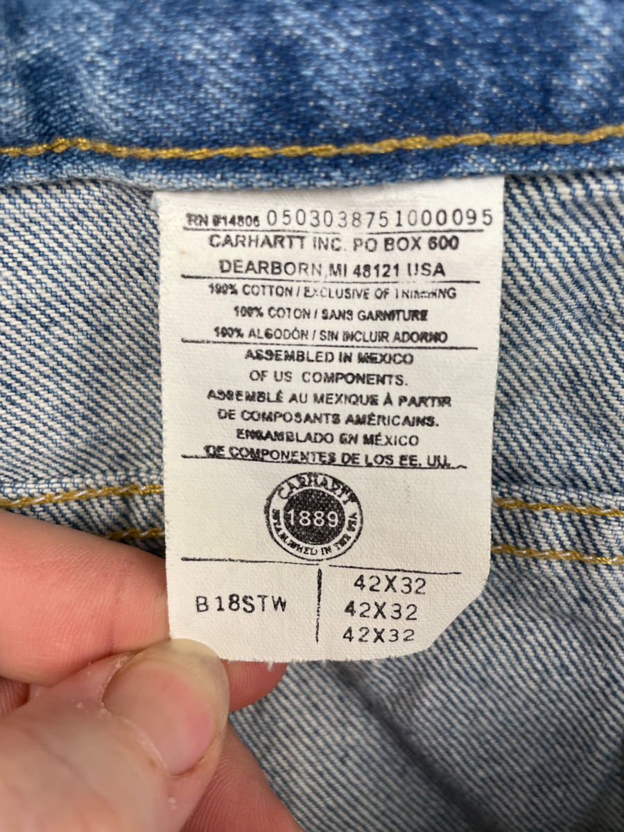 NWT Vintage 90s Carhartt Jeans Mens 42x32 Traditional Work Slim
