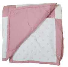 Lap Quilt Top Handmade Wall Hanging, Lap Throw, Table Throw Pink 67X45in Cottage