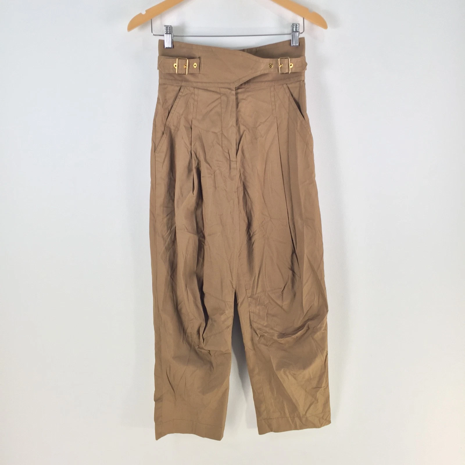 Zimmermann dress pants womens 0 aus 6 brown straight leg high rise 117846