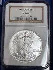 2006 $1 Silver American Eagle NGC MS69 Brown Label Slab 1 oz .999 Fine Silver
