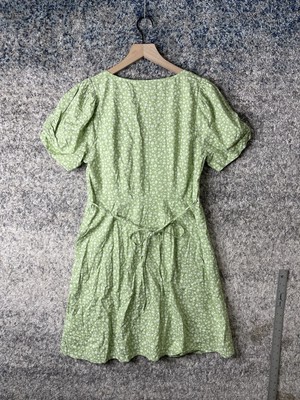 Madewell V-Beck Button Front Green Floral Mini Dress Size 8 | eBay