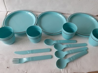 Vintage Gio'style Picknick Set Made In Italy Retro Teller Tasse Sommer Giostyle