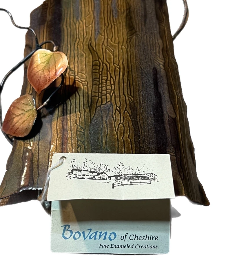 BOVANO Vintage Glass Enamel Sculpture Tree Trunk Hanging Wall Art NEW WITH TAGS - Image 2 of 4