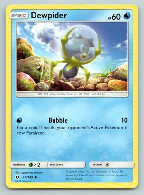 Pokemon Dewpider SM Base Set SM01 C 45/149 NM