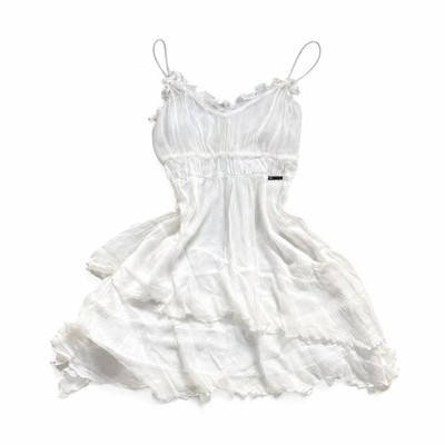 Vintage John Galliano 100% Silk White Ruffle Dress SS92 Style