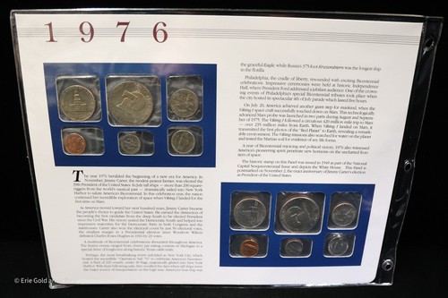 1976 P&D non circolata zecca set monete e francobolli società commemorativa postale - Foto 4 di 5