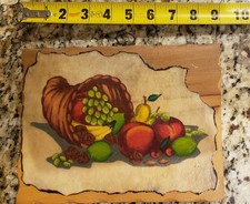 VINTAGE WALL FOLK ART FRUIT HAND PAINTED 197O'S