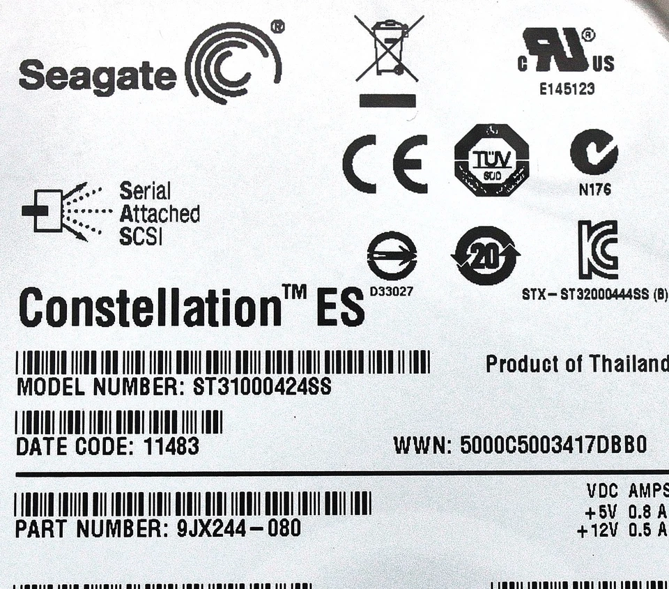 Dell 9JX244-080-CML 1TB 7.2K SAS 3.5 6G SGT COMPELLENT - Image 2 of 4