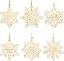 30Pcs Wooden Snowflakes Ornaments 4 inch Large Unfinished Wood Cutouts for Craft