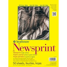 Strathmore Rough Newsprint Paper Pad 9"X12"-50 Sheets