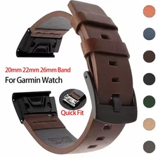 Leather Strap 20 22 26mm for Garmin Fenix 8 7 6 5 3 Forerunner 965 Watch Band