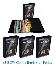 5 BCW Comic Book Storage Folio Case Folder Drop Back Box Hold 15 Bagged 20 Loose