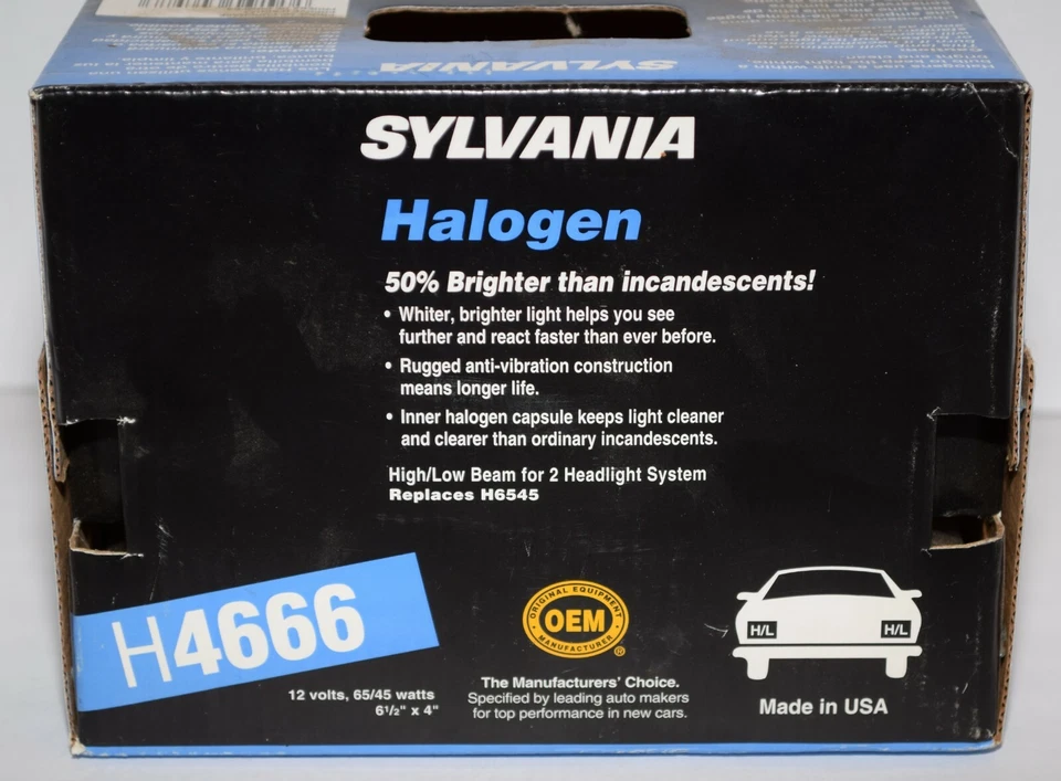 Faro halógeno sellado Sylvania H4666 haz alto/bajo nuevo en caja sellada Foto 3 de 3
