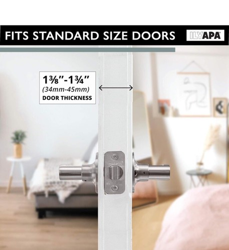 Passage Closet/Hall Door Lever Wave Style w/ 4 Matching Door Hinges. - Picture 3 of 9
