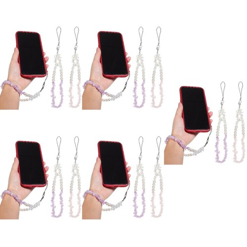 Zestaw 5 szt. Łańcuszek na telefon komórkowy Kryształ Kamień Pasek Charms Wisiorki Smycz - Zdjęcie 8 z 12