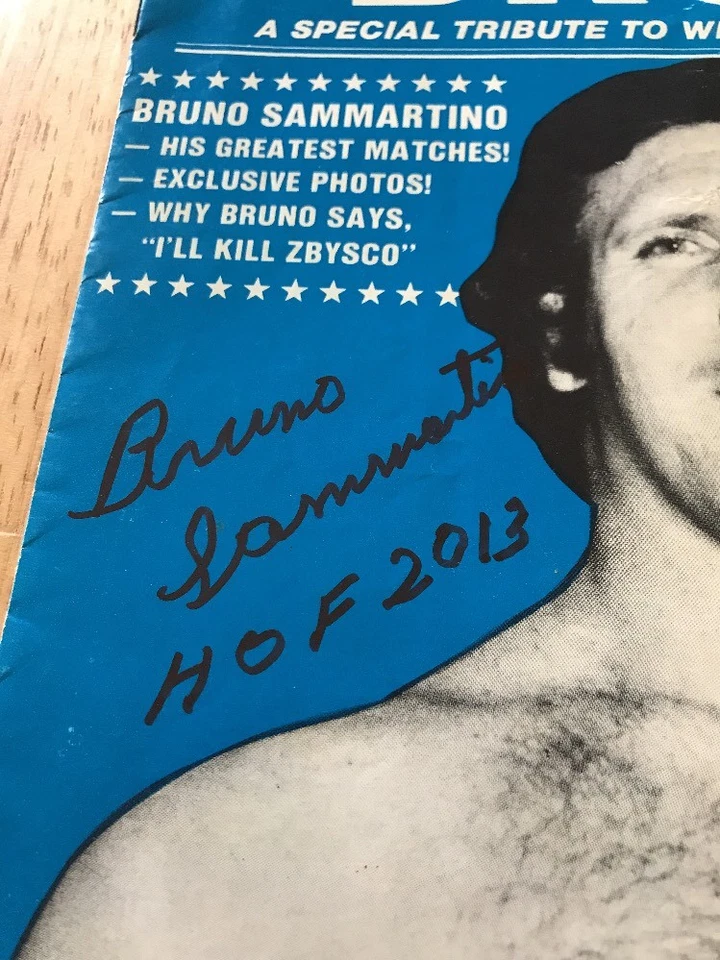 Bruno Sammartino HOF 2013 Assinado WWF WWWF WWE Programa Especial de Lembranças - Imagem 2 de 4