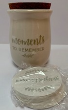 Pearhead Gratitude Jar Ceramic Blessings Keepsake Jar Cork Top Message Cards