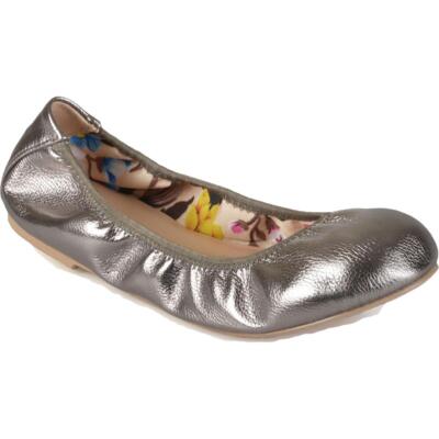 Journee Collection Womens Lindy Silver Ballet Flats 10 Medium (B,M) BHFO 5809