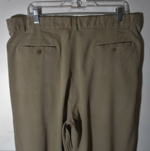 SILK JOSEPH & FEISS Taupe 100% Silk Pants Suze 36X29 - Picture 4 of 5