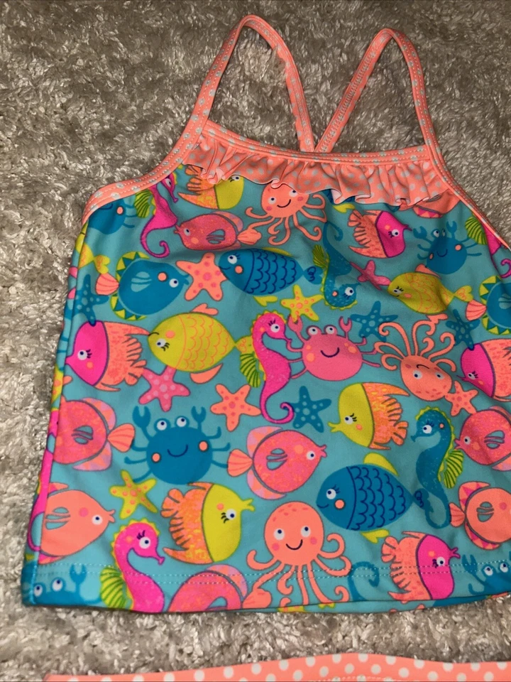 Authentic J khaki Girls 2 Pc Swimsuit NWT Size 4T - Image 4 of 4