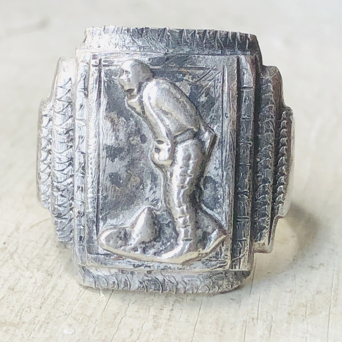 Vintage Mexican Biker Ring Sterling Silver Mexico 40s 50s Vintage Mexican Biker Ring Sterling Silver Mexico 40s 50s