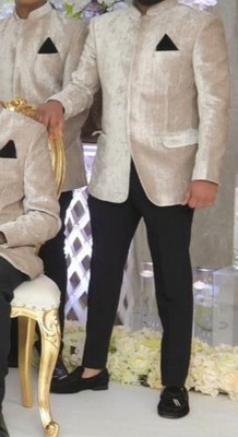 grey blazer wedding outfit