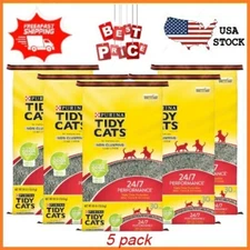 5 PACKS Tidy Cats Non-Clumping Litter, 24/7 Performance Odor Control Formula, 30