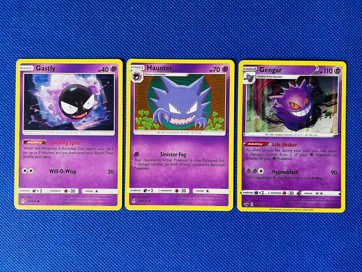 Pokémon Gengar 3 Card Evolution Set - Holo Rare Pokémon Card - All