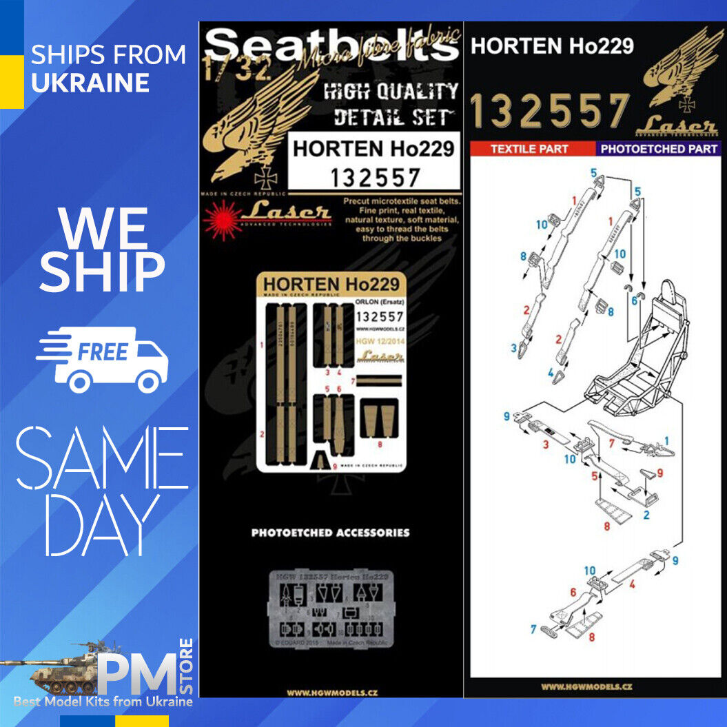 HGW 1/32 seatbelts Horten Ho 229 - Orlon Ersatz - 132557 HGW 1/32 seatbelts Horten Ho 229 - Orlon Ersatz - 132557