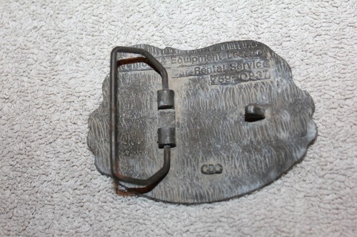 western pioneer leasing brass belt buckle - covered wagon