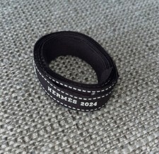 AUTHENTIC Hermes White Brown Ribbon 76"