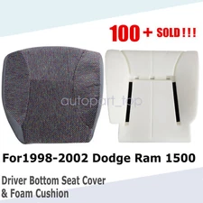 Driver Bottom Seat Cover & Foam Cushion For 98-02 Dodge Ram 1500 2500 3500