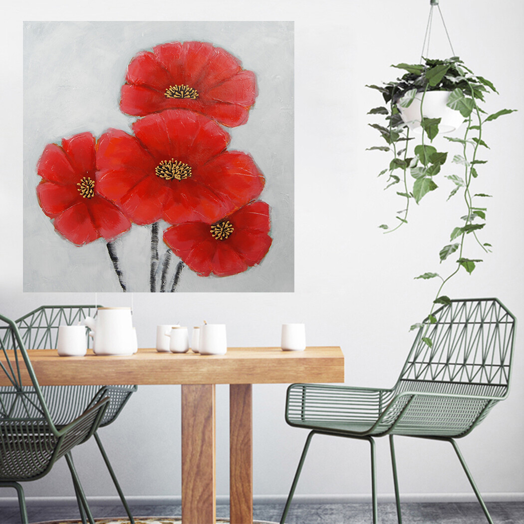 75x75cm Hand Painted Oil Painting Canvas Flowers Wall Art Home Decor