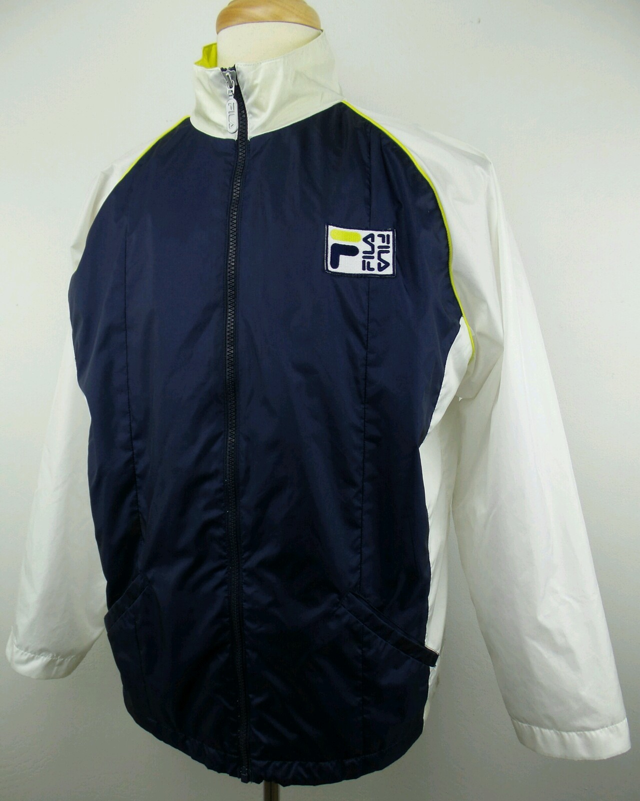 Giacca a vento tennis vintage anni 90 FILA nylon full zip taglia donna grande L