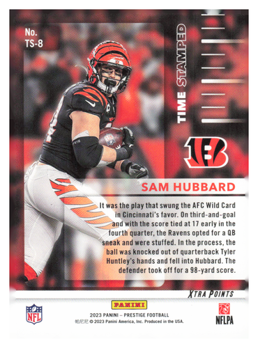 2023 Panini Prestige Time Stamped #TS-8 Sam Hubbard - Picture 2 of 2