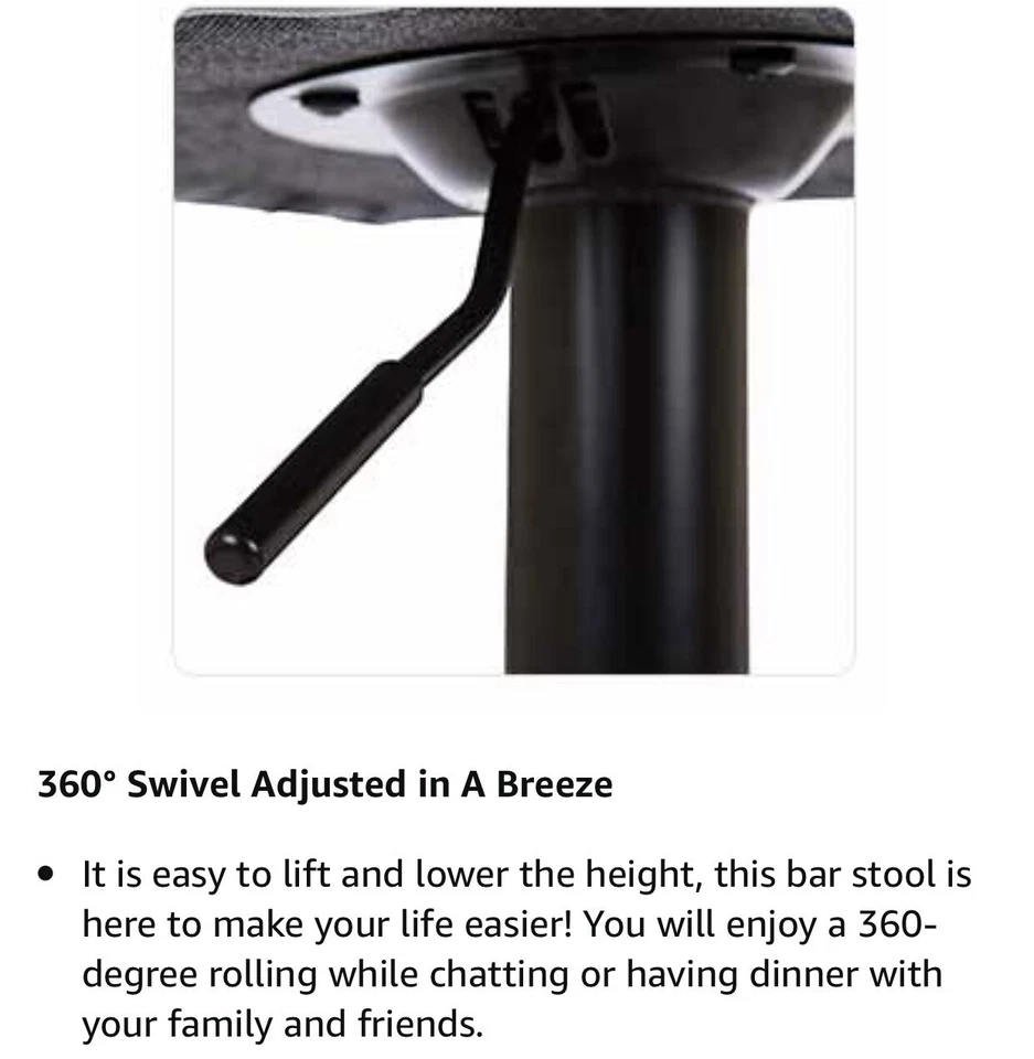 Glitzhome Mid Century Leather Bar Stools Set of 2, Dark Blue - Image 4 of 4