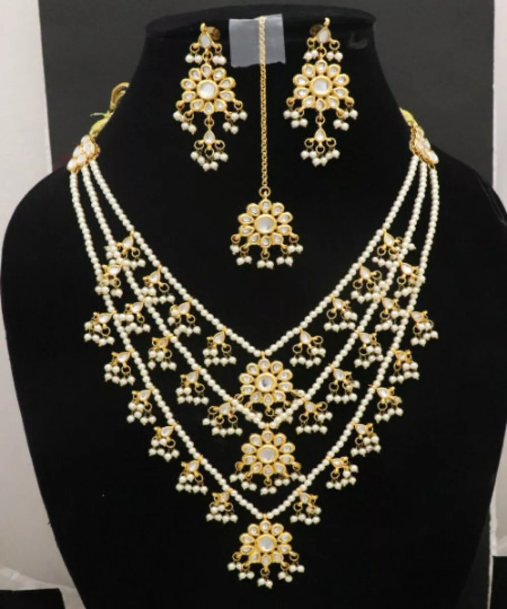 3 layer kundan necklace outlet