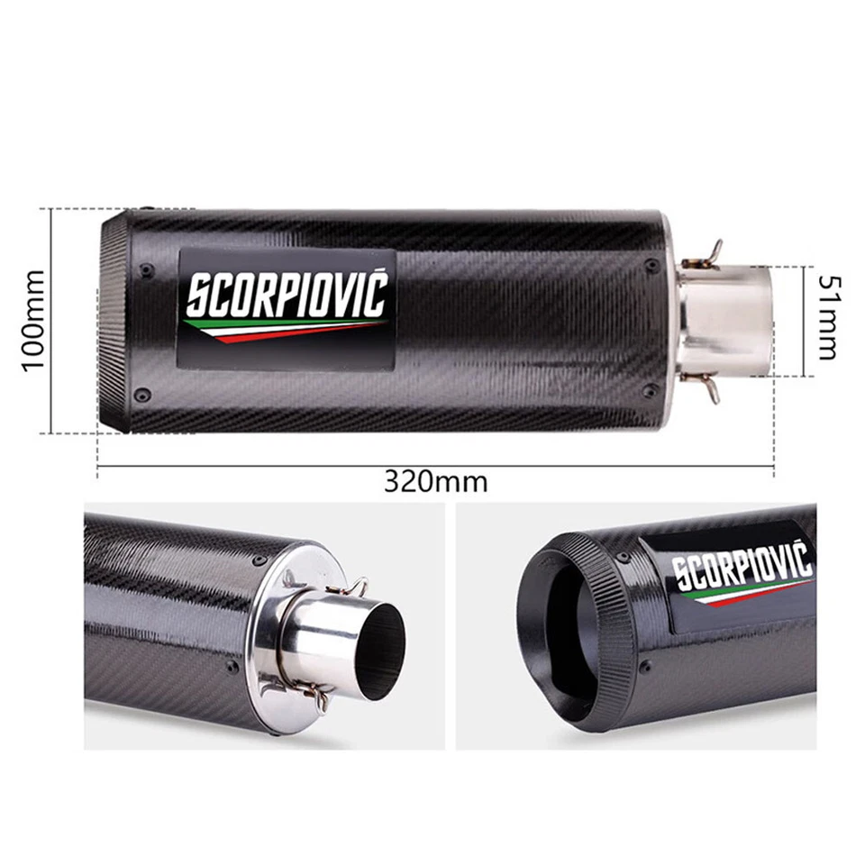 Sistema de tubos de puntas de silenciador de escape de fibra de carbono para Triumph Daytona 675R 2013-2017 Foto 2 de 4