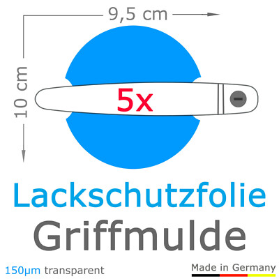 5x Schutzfolie für die Griffmulde passend zu - VW - T5 - T6 - T6.1 - transparent