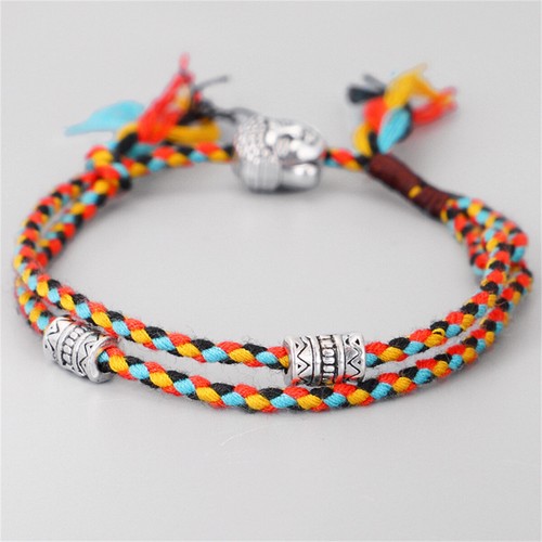 Tibetisch Buddhistisch Glücklich Gewebtes Amulett Armband Kordel Seilarmreif - Bild 12 von 13