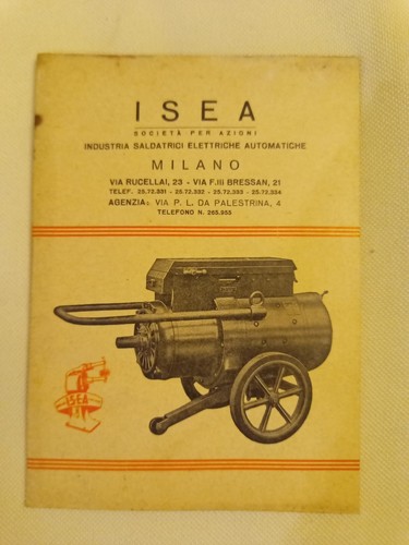 Libretto Uso E Manutenzione I.S. E. A. Saldatrici - Foto 1 di 4