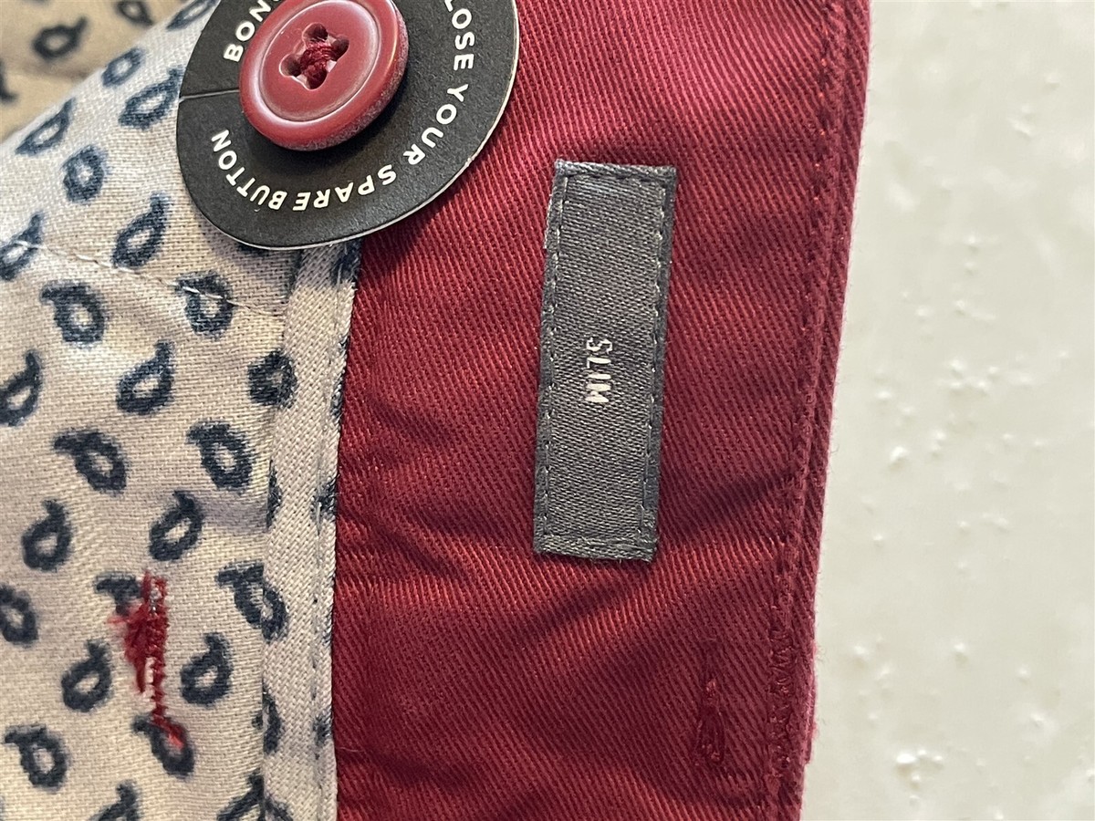 bonobos品 NEW Bonobos 30 x 30 Red Flex Cotton Twill Slim Fit Stretch