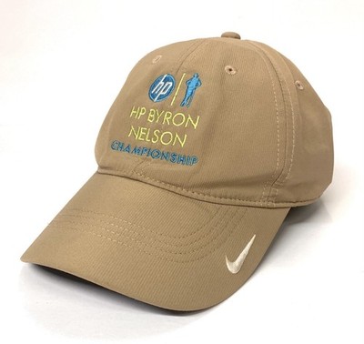 HP Byron Nelson Championship Golf Tournament Nike Ball Cap Adjustable Brown Hat